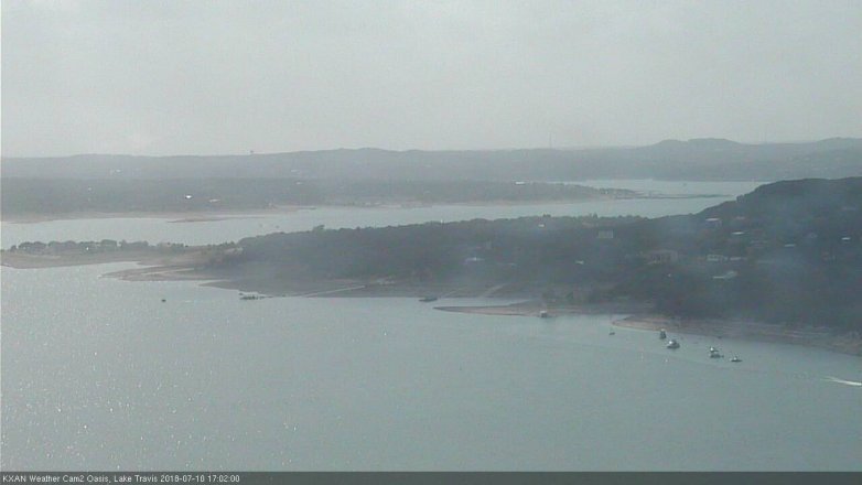 Lake Travis webcam, July 10, 2018 4:05 PM CT
