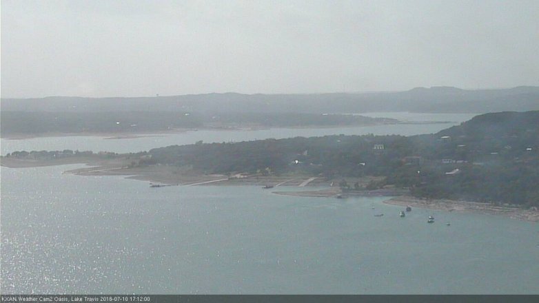 Lake Travis webcam, July 10, 2018 4:15 PM CT