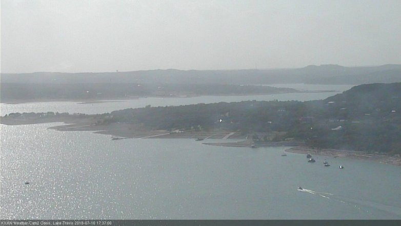 Lake Travis webcam, July 10, 2018 4:40 PM CT