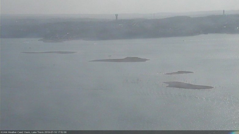 Lake Travis webcam, July 10, 2018 4:55 PM CT