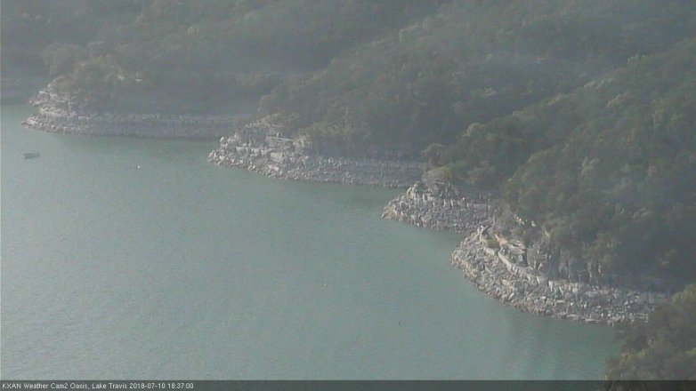 Lake Travis webcam, July 10, 2018 5:40 PM CT