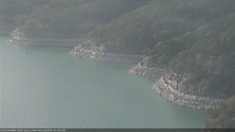 Lake Travis webcam, July 10, 2018 5:45 PM CT