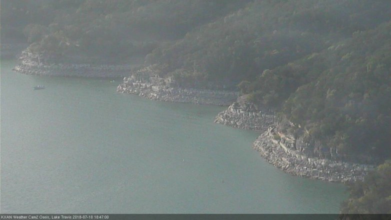 Lake Travis webcam, July 10, 2018 5:50 PM CT