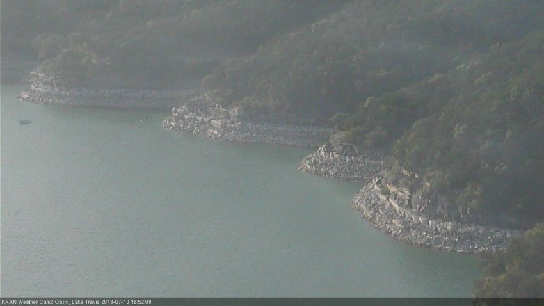 Lake Travis webcam, July 10, 2018 5:55 PM CT