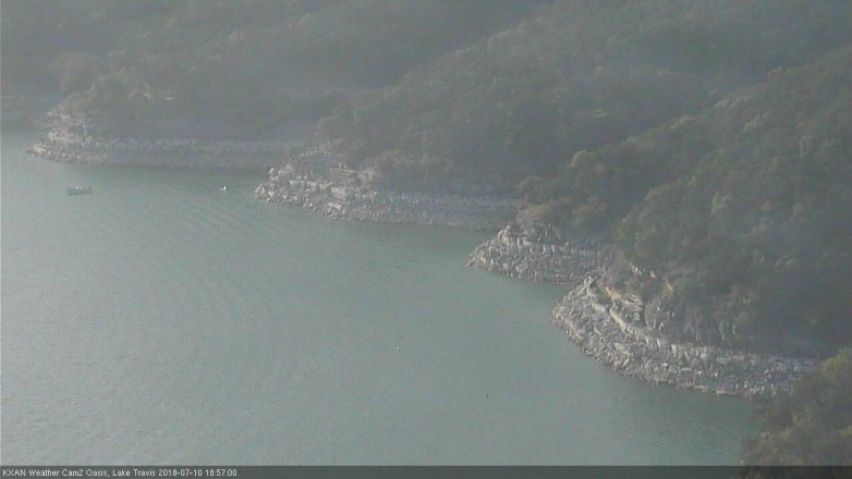 Lake Travis webcam, July 10, 2018 6:00 PM CT