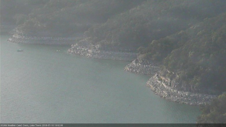 Lake Travis webcam, July 10, 2018 6:05 PM CT