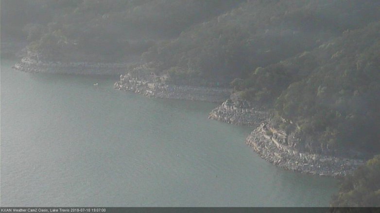 Lake Travis webcam, July 10, 2018 6:10 PM CT