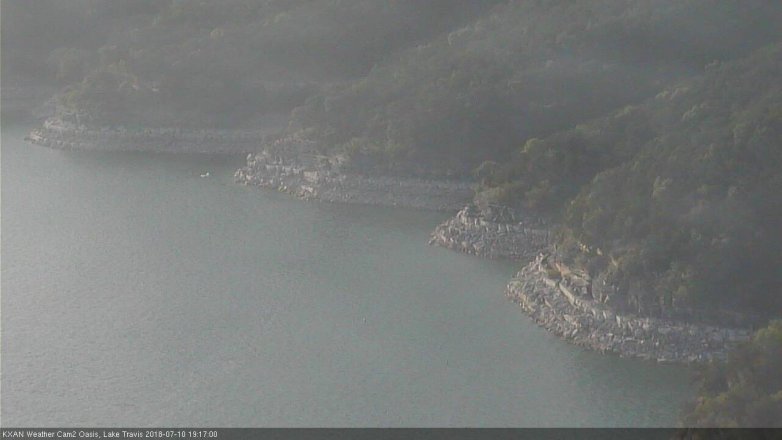Lake Travis webcam, July 10, 2018 6:20 PM CT