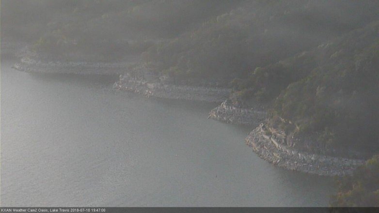 Lake Travis webcam, July 10, 2018 6:50 PM CT