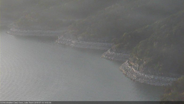 Lake Travis webcam, July 10, 2018 6:55 PM CT