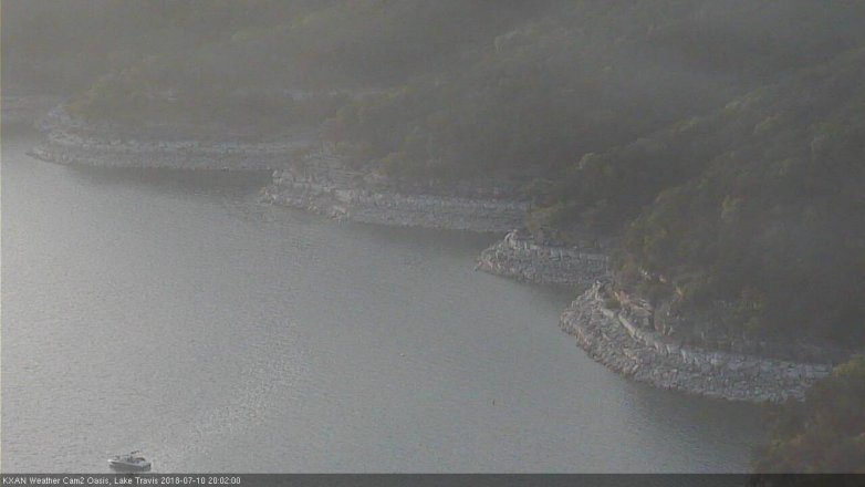 Lake Travis webcam, July 10, 2018 7:05 PM CT