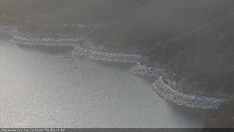 Lake Travis webcam, July 10, 2018 7:20 PM CT