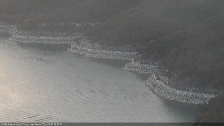 Lake Travis webcam, July 10, 2018 7:30 PM CT