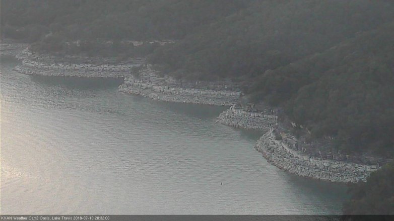 Lake Travis webcam, July 10, 2018 7:35 PM CT