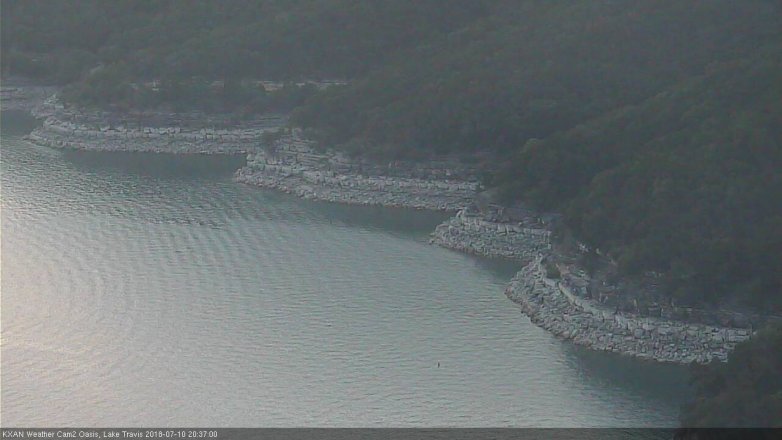 Lake Travis webcam, July 10, 2018 7:40 PM CT