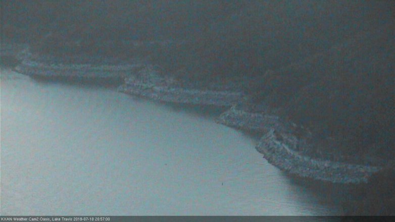 Lake Travis webcam, July 10, 2018 8:00 PM CT