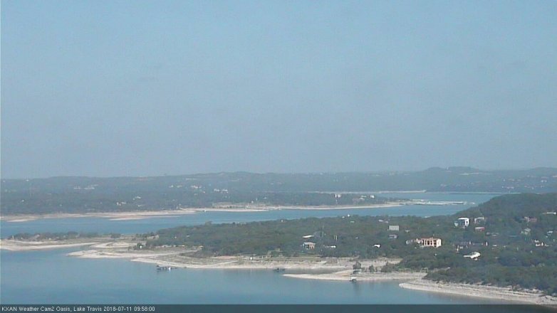 Lake Travis webcam, July 11, 2018 9:00 AM CT