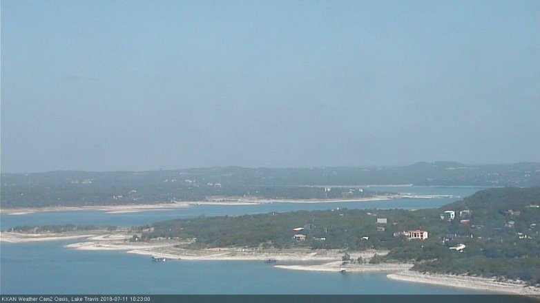 Lake Travis webcam, July 11, 2018 9:25 AM CT