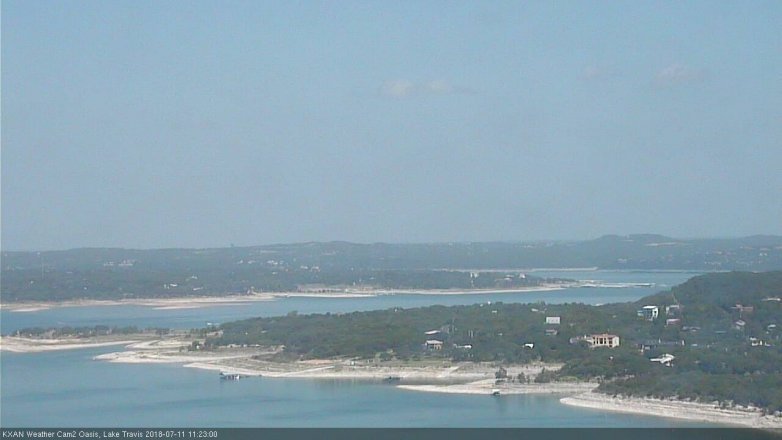 Lake Travis webcam, July 11, 2018 10:25 AM CT