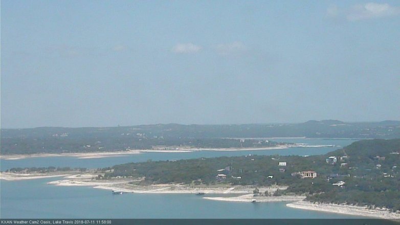 Lake Travis webcam, July 11, 2018 11:00 AM CT
