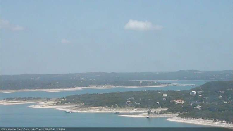 Lake Travis webcam, July 11, 2018 11:05 AM CT