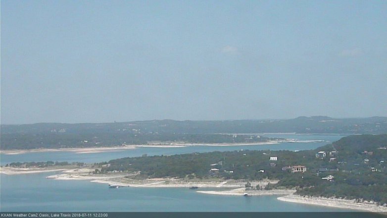 Lake Travis webcam, July 11, 2018 11:25 AM CT