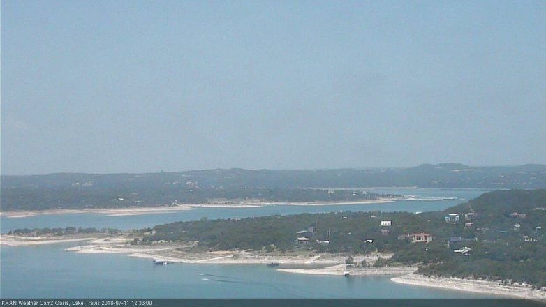 Lake Travis webcam, July 11, 2018 11:35 AM CT