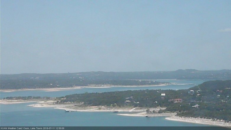 Lake Travis webcam, July 11, 2018 12:00 PM CT