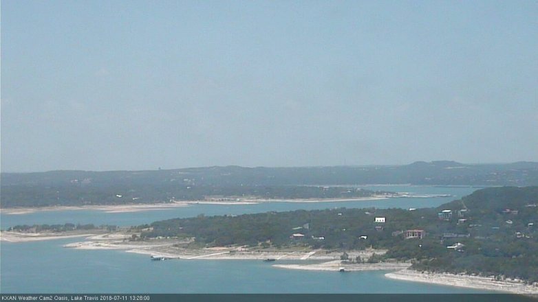 Lake Travis webcam, July 11, 2018 12:30 PM CT