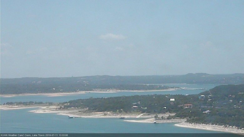 Lake Travis webcam, July 11, 2018 12:35 PM CT