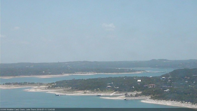 Lake Travis webcam, July 11, 2018 12:45 PM CT