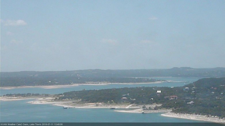 Lake Travis webcam, July 11, 2018 12:50 PM CT