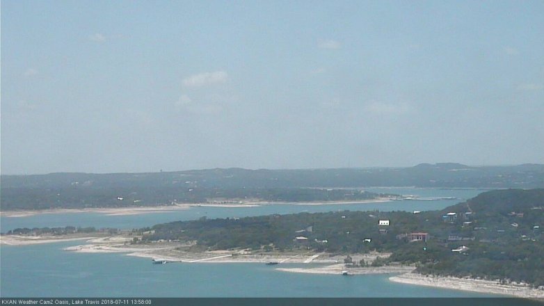 Lake Travis webcam, July 11, 2018 1:00 PM CT