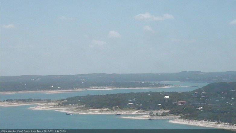 Lake Travis webcam, July 11, 2018 1:05 PM CT