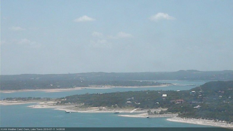 Lake Travis webcam, July 11, 2018 1:10 PM CT