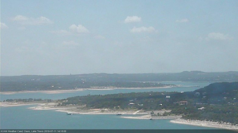 Lake Travis webcam, July 11, 2018 1:20 PM CT