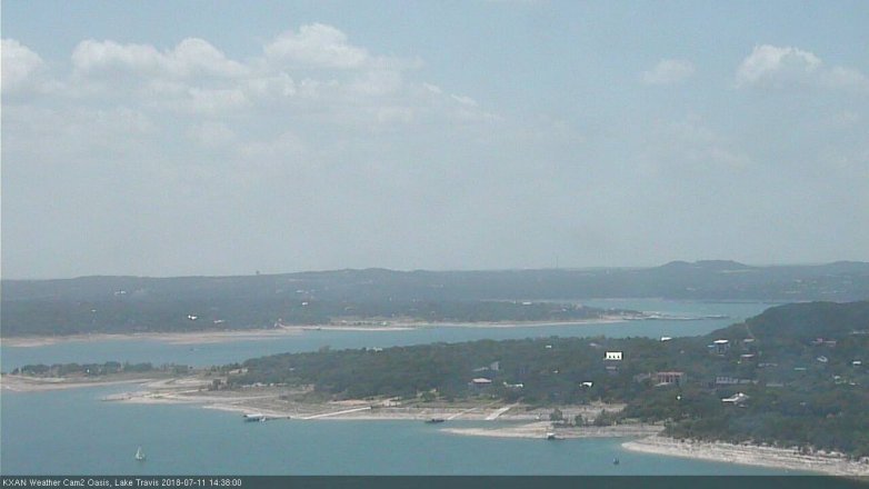 Lake Travis webcam, July 11, 2018 1:40 PM CT