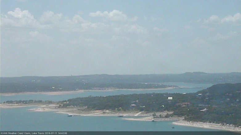 Lake Travis webcam, July 11, 2018 1:45 PM CT