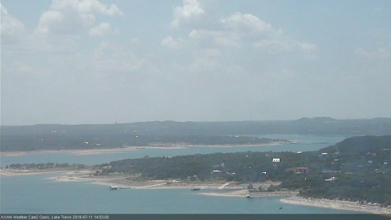 Lake Travis webcam, July 11, 2018 1:55 PM CT