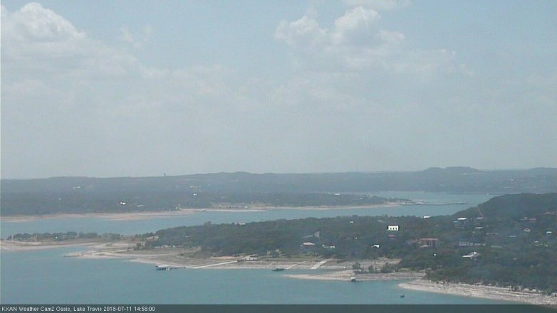 Lake Travis webcam, July 11, 2018 2:00 PM CT