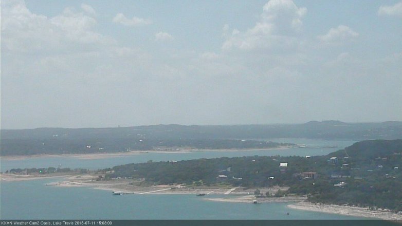 Lake Travis webcam, July 11, 2018 2:05 PM CT