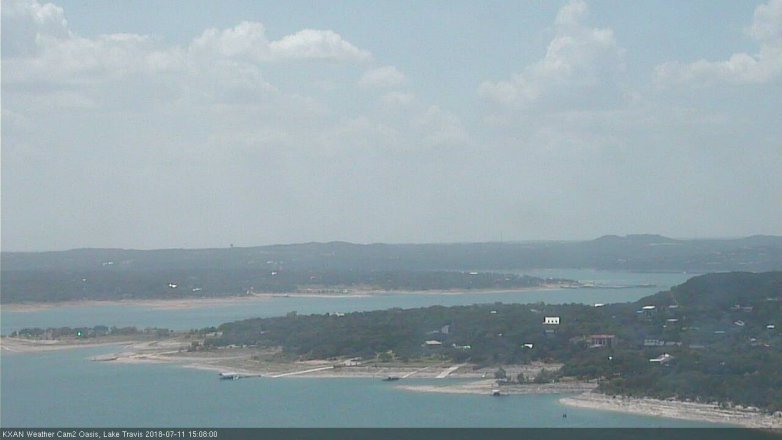 Lake Travis webcam, July 11, 2018 2:10 PM CT