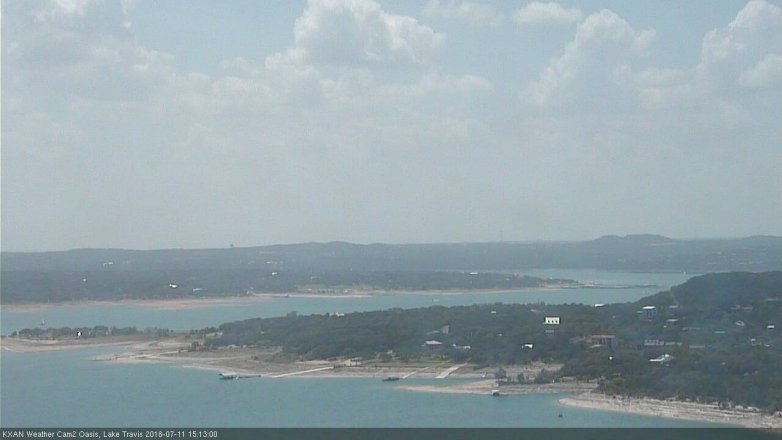 Lake Travis webcam, July 11, 2018 2:15 PM CT