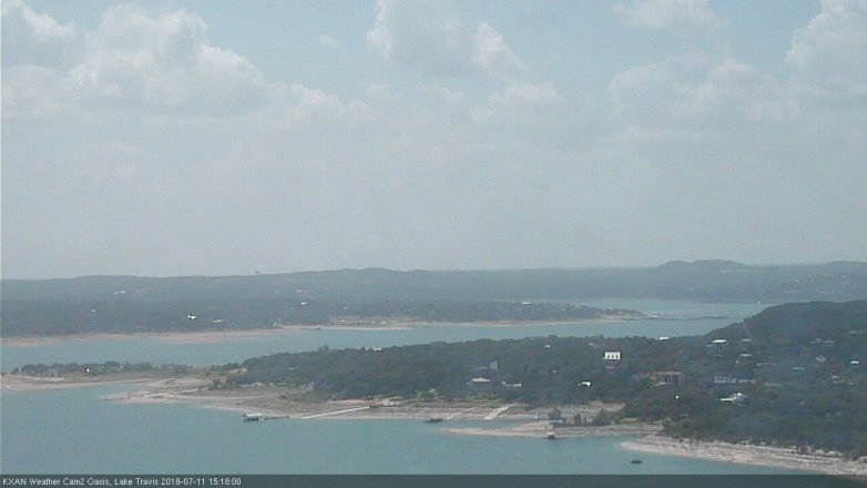 Lake Travis webcam, July 11, 2018 2:20 PM CT