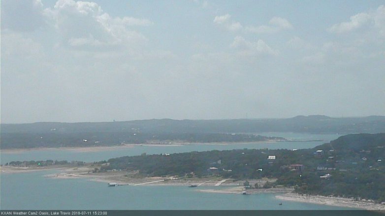 Lake Travis webcam, July 11, 2018 2:25 PM CT