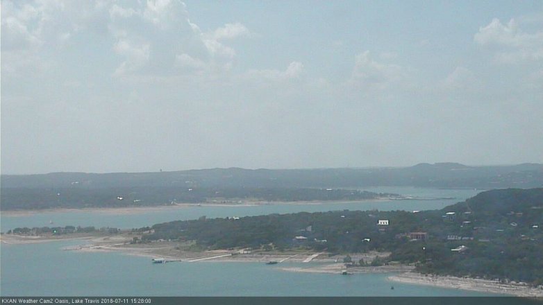 Lake Travis webcam, July 11, 2018 2:30 PM CT