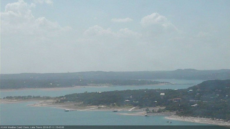 Lake Travis webcam, July 11, 2018 2:45 PM CT