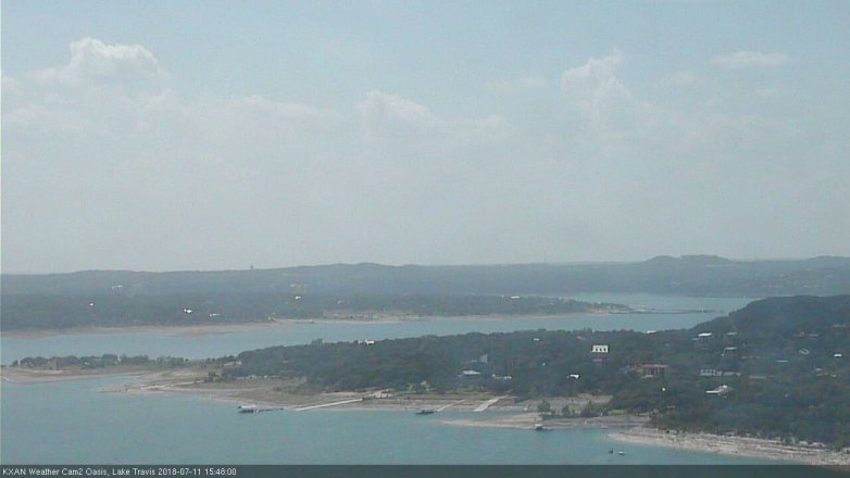 Lake Travis webcam, July 11, 2018 2:50 PM CT