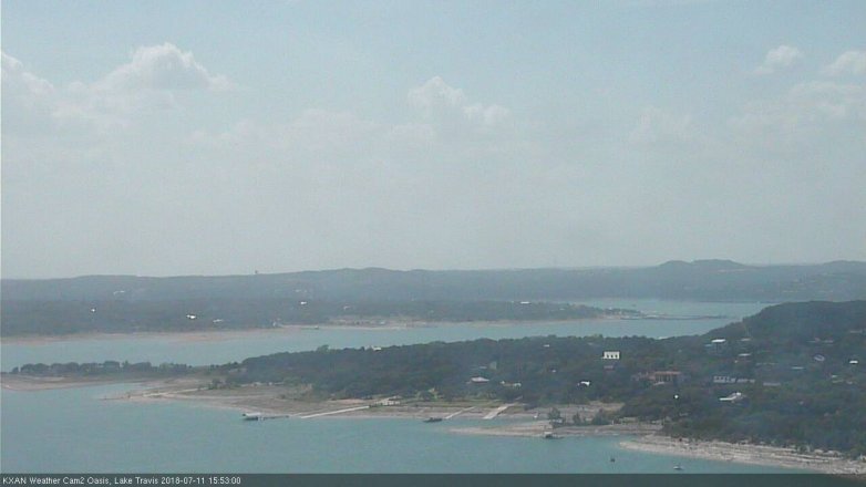 Lake Travis webcam, July 11, 2018 2:55 PM CT