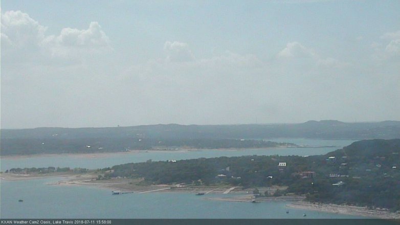 Lake Travis webcam, July 11, 2018 3:00 PM CT
